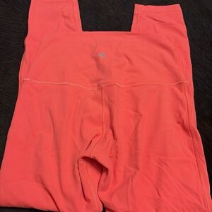 Coral High-Waisted Leggings